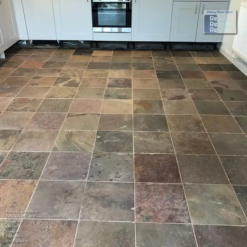 enjoy a beautiful slate tile floor