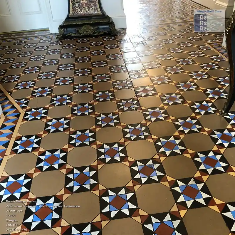Victorian Floor Tiles Restoration by Repair Restore Revive Tile Cleaning